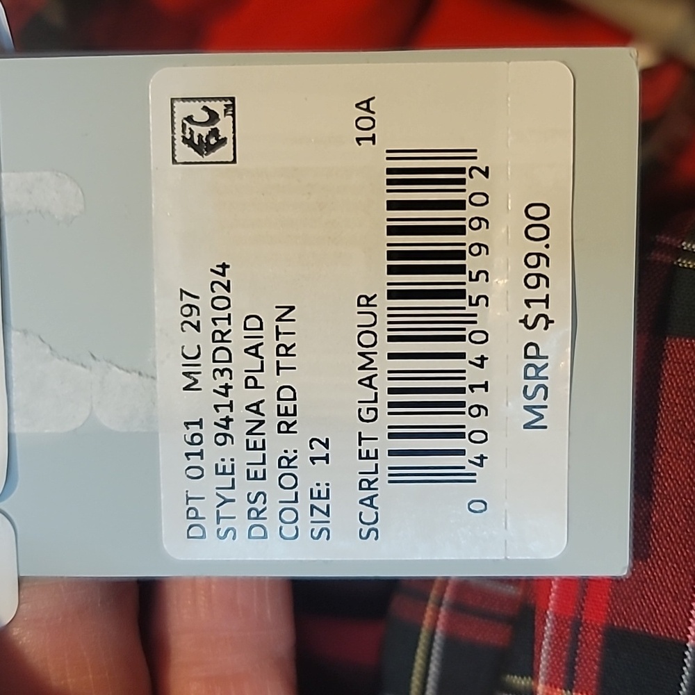 ANTONIO MELANI Red Plaid Long Sleeve Dress - Picture 5 of 8